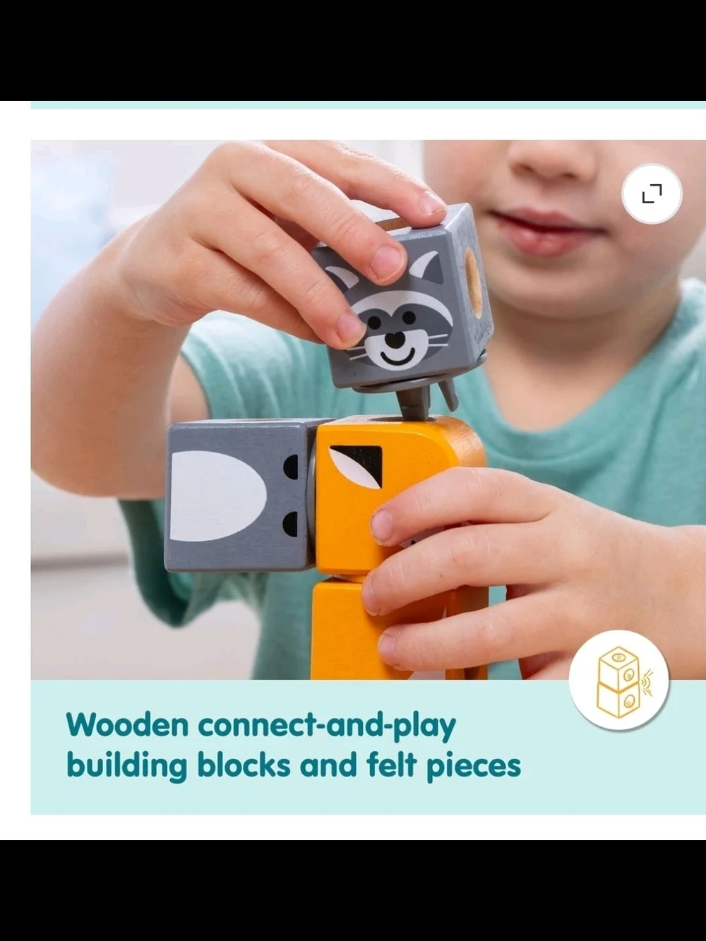 Melissa & Doug Blockables Woodland Friends - Orange & Gray